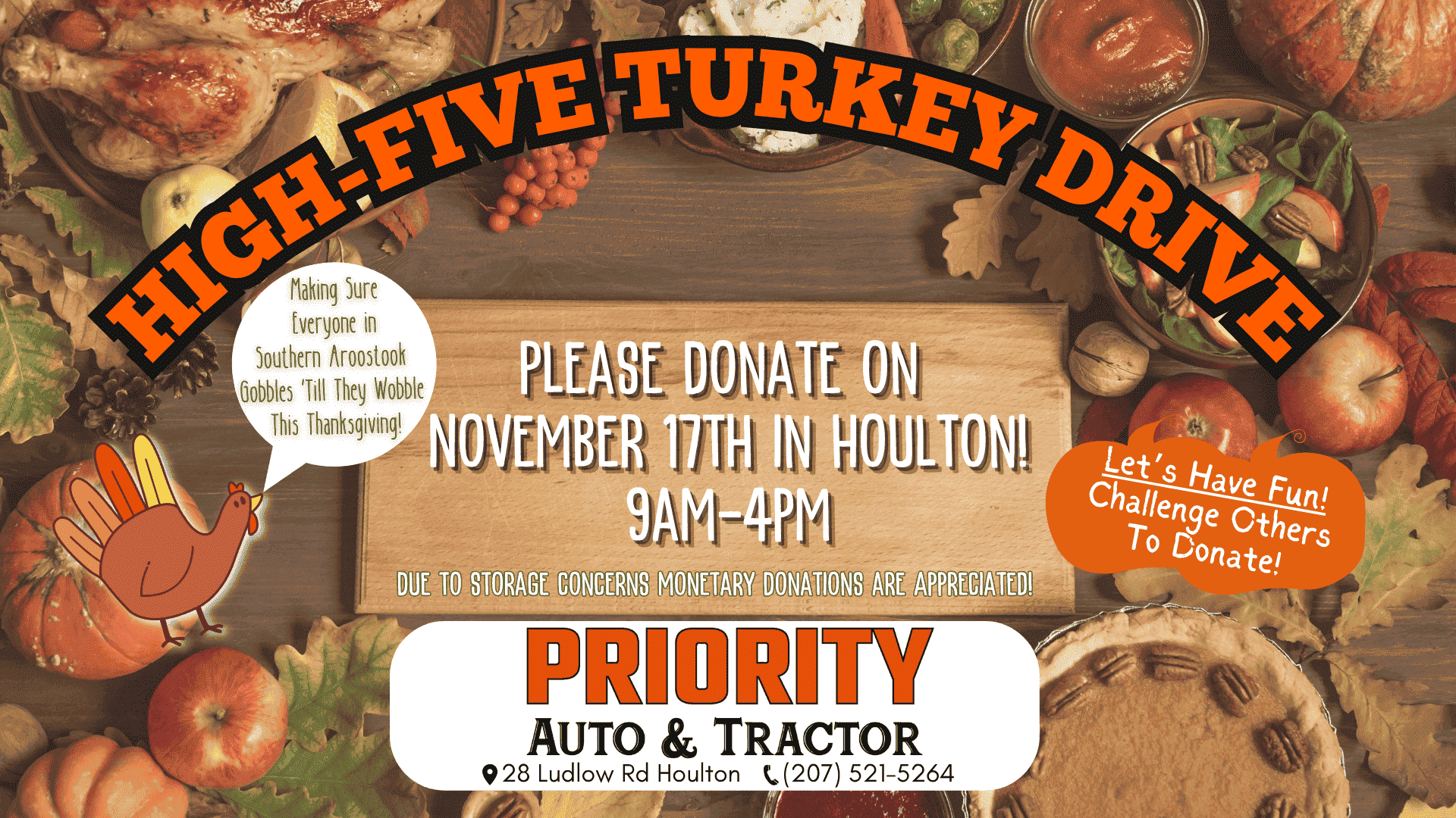 High-Five Turkey Drive Banner